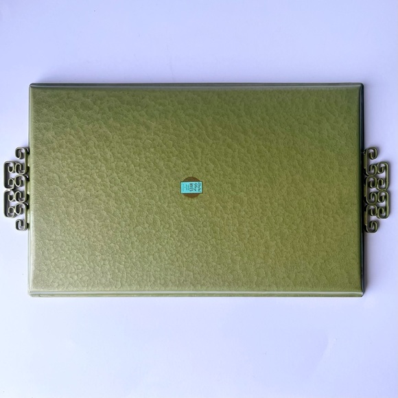 KYES Accents Vintage Mcm Midcentury Modern Moire Glaze Kyes Olive Green Serving Tray Poshmark